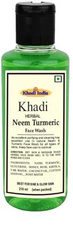 Khadi Herbal Neem Turmeric Face wash For Radiance And Glow 210ml (Pack Of-1)