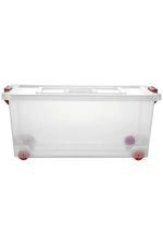 Konquer TimeS Large Transparent Plastic Multipurpose Stackable Storage Box with Lid, Handles, & Wheels, 16 Litres