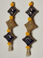 A2 Fashion Rajasthani Fabric and Beads Wall Hanging Toran 1 ft (pack of 2)