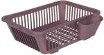 DDecora 3 in 1 Large Sink Set Dish Rack Drainer Drying Rack Washing Basket (BROWN) Dish Drainer Kitchen Rack (Plastic)