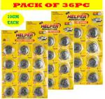 HELPER steel scrubber for dish washing pack of 1sheet of 36pc 10gm each -10gm *36pc supershine stainless steel scrubber