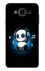 MobiEra Samsung Galaxy J7 2015 Multicolor Musical Headphone Panda Plastic Designer Printed Hard Case Cover