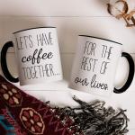 Bains Lets Have Coffee Together for The Rest of Our Lives Coffee Mug Set Engagement Gifts for Couples Mr and Mrs Wedding Gift for Couple Unique Bridal Shower Engaged Bride and Groom (Coffee Together)