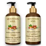 Mountain Soul Almond Argan Shampoo and Conditioner with Hydrolyzed Plant Keratin ParabenSulphateFree