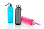 Faverito Round Shape Plastic Water Bottle 1 L With Hanging Steel Cape (Set of 3)