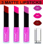OUR BEAUTY Multicolor Soft And Smooth Touch Velvet Matte Lip Color Combo 84 (Pack Of 3)