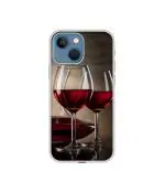 Casotec Wine Glass Design Printed Silicon Soft TPU Back Case Cover for Apple iPhone 13 Mini
