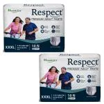Respect Adult Diaper Pants Style for Unisex with Wetness Indicator (XXXL - 20 Count, 45-66 Inches)
