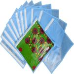Aadhya high quality (80gsm non woven fabric) pack of 12 piece non woven single saree cover garment cover,travelling organiser,suit cover and gift organiser for women (Sky Blue)