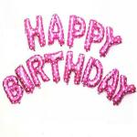 My Party Suppliers Happy Birthday Pink Letter Individual Foil Balloon