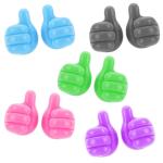 VEDANTA ENTERPRISE Thumb Shaped Decorative Self Adhesive Silicone Wall Hooks | Cable Organizers for Home & Office | Cord Organizer Clip | Finger Grip Cable Tidy | Thumb Shape Wall Hooks for Hanging Strong | Thumb Cable Clip | Multicolour (Pack of 10)