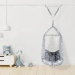 Made2Craft Baby Swing Cradle with Mosquito Net & Hanging Stand - Grey