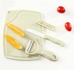 APPETINA 3 Pcs Advanced Ceramic Fruit Knife Chopper Peeler Small Cutting Board Set
