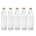 S J ENTERPRISE Glass Airtight Lid Juice, Water Or Milk Bottles With Airtight Lid Glass Bottle (500 ml) (Pack of-5)