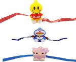 Kavim Kids RA 22458 Plastic (PVC) Rakhi Set (Three Cartoon PVC Plastic)