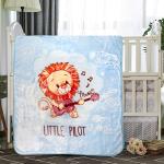 Baby Moo Musical Lion Blue Blanket