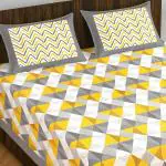 THE HOBBY BOUNTY Cotton Double Bedsheet King Size 2 Pillow Covers Jaipuri Sanganeri Printed Multi Color 170 TC