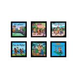 RANDOM Set of 6, In Multi Colour Kids Character Chota Bheem Motivational Quotes Framed Wall Art
