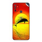 GADGETSWRAP Printed Vinyl Skin Sticker for OnePlus Nord N100 - Yellow Sun Dolphin