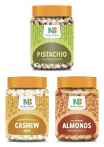 Nature's Bridge Fresh & Healthy Dry Fruits (Almond, Cashew, Roasted & Salted Pista (250g * 3) 750 Gm
