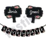 Festiko Bride, Groom Photo Props And Save The Date Banner For Pre, Marriage Photoshoot, Engagement, Proposal And Love, Wedding, Bridal Shower Decorations Party Supplies
