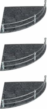 Flaner 9X9 Inch Wall Mount Bathroom Corner Storage Shelf/Kitchen Rack - Pack Of 3 Acrylic Wall Shelf (No. Of Shelves - 3, Grey)