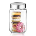 Treo by Milton Cube Storage Glass Jar, 1800 ml, Transparent | Storage Jar | Modular | Kitchen Organizer | Modular | Multipurpose Jar | BPA Free