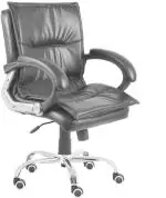 Da URBAN Miller Black Leatherette Medium Back Office Revolving Chair 50.8 cm x 78.26 cm x 101.6 cm