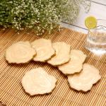 DULI Set of 6 Resin Coaster Set for Table accessories 10x10cm (Vanilla)