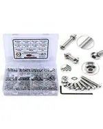 Epi-Torque Button Head Allen Key Bolts - Stainless Steel 202 Grade M5 Assortment With Matching Nuts, Washer and Allen Key (Pack of 412)