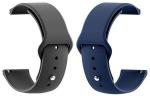 Black Lovies Black, Blue Silicon Smart Watch Strap For Firebolt Terra Bsw019 (Pack Of 2)