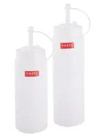 HAZEL Squeeze Bottle With Cap |Sauce Bottle Plastic Food Grade | Tomato Sauce Bottle For Restaurants, Cafeterias, Food Trucks, Picnics, Set of 2, 610 ML, 760 ML, Transparent