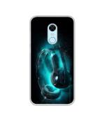 Casotec Cool Headphone Design Printed Silicon Soft TPU Back Case Cover for Mi Redmi Note 5