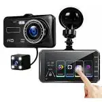 AUSHA Full HD Touch Screen Dash cam for Car with Front and Rear, Loop Recording ,G Sensor, Motion Detection & Night Vision Car DVR