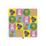 Mini Leaves Multicolor Wood Animal Sudoku Tic Tac Toe Game For Kids 4 Plus Age (Pieces Of 16)