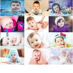 Craft Qila Self Adhesive Exclusive Cute Baby Posters Combo | Smiling Baby Poster | Poster for Pregnant Women | HD Baby Wall Poster for Room Decor (Size : 45 cm x 30 cm) Pack of 12