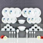 DIKROCART Dinner Set of 36psc Exclusive, Plastic Printed Round Dinner Set