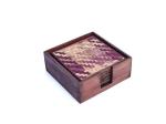 KADAM HAAT Hand Crafted Brown Square Bamboo Coasters 10.5 x 5 x 0.1 cm (pack of 6)