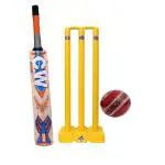 CW Achiever Cricket Kit Full Size Plastic Wicket Stand Kashmir Willow Bat Hard Leather Ball