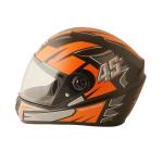 Sage Square Proud 45 Full Face Graphic Helmet (ISI Certified ) Clear Visor (L, Black Matte - Orange)