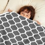 Divine Casa Light weight Soft Microfiber Baby AC Blanket for Winter for Kids / Boys / Girls / Baby 100 x140 cm, 0-4 Years (Deep Black and Grey) GI1152