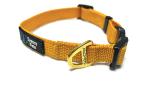 Krazzy Pets Nylon Dog Collar With Brass A Shape For Medium (Yellow)