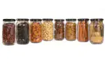 Kitchen Glass Jar-air tight black lid best store for food items like Jam,Pickle,Spices,Grocery Containers|best for Decorate & Gifting (400ml-pack of 8-Transparent Bottle) - 400 Glass Grocery Container (Pack of 8, White)