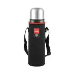 Cello Duro Tuff Steel Series- Flip Double Walled Stainless Steel Water Bottle with Durable DTP Coating and Thermal Jacket, 750ml, Green