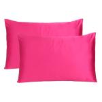 Riara Comfortable Silky Silk Pillowcase Soft Satin Pillow Cover for Hair & Skin Home Decor , Pink (Regular Size, 18