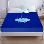 PREETI PILLOWS Elastic Fitted Waterproof Terry Mattress Protector with Lycra fit Stretchable, Water Resistant Ultra Soft Hypoallergenic and Breathable, Bed Cover for Mattresses, 60 * 72 (Royal Blue)