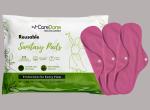 CareDone Reusable Sanitary Cloth Pads Ultra-Soft Cotton, Maximum Absorbency, Superior Leak Protection, Rash-Free Wear for Every Flow, and All-Day and Overnight Use (Pack of 4)
