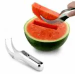 KATHIYAWADI Angurello Stainless Steel Watermelon Fruit Dig Corer Cutter & Server (Silver, 1Pcs)