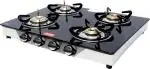 GOOD FLAME 4 Burners Max Black Glass Gas Stove