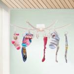 Storia Windproof Foldable Plastic Clothes Hanger with 12 Clips, Multi-Functional Underwear Dryer Hanger Foldable Cloth Drying Stand | Cloth Dryer | Clothes Stand | Cloth Drying Rack - Multicolour